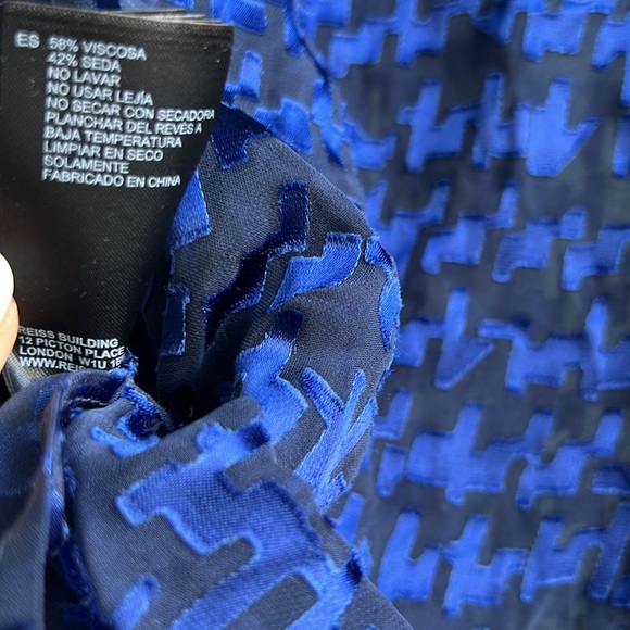 Reiss - silk blend - size 4 blue sheer statement blouse - Picture 7 of 7